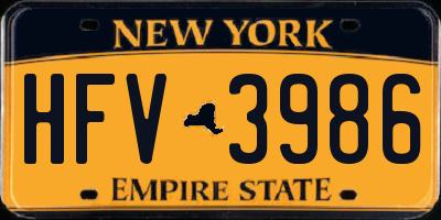 NY license plate HFV3986