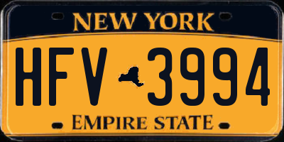 NY license plate HFV3994