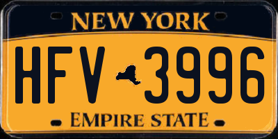 NY license plate HFV3996