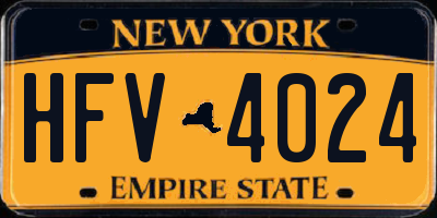 NY license plate HFV4024