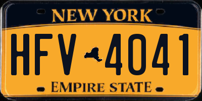 NY license plate HFV4041