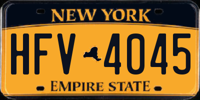 NY license plate HFV4045