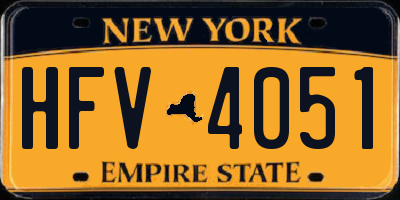NY license plate HFV4051