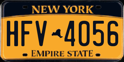 NY license plate HFV4056