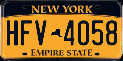 NY license plate HFV4058