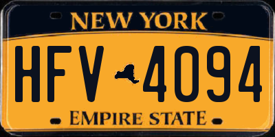 NY license plate HFV4094