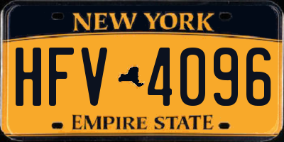NY license plate HFV4096