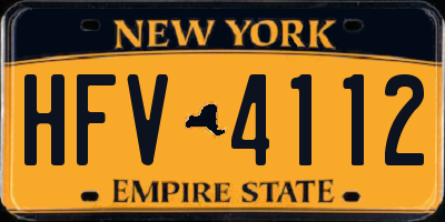 NY license plate HFV4112