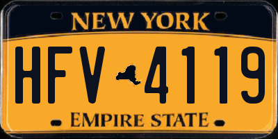 NY license plate HFV4119