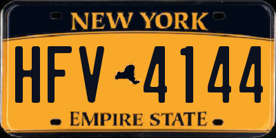 NY license plate HFV4144