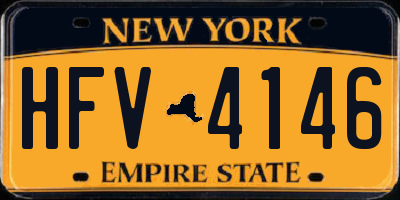 NY license plate HFV4146