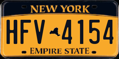 NY license plate HFV4154