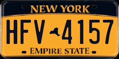 NY license plate HFV4157