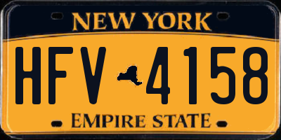 NY license plate HFV4158