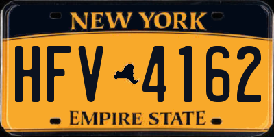 NY license plate HFV4162
