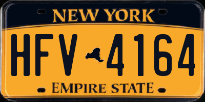 NY license plate HFV4164