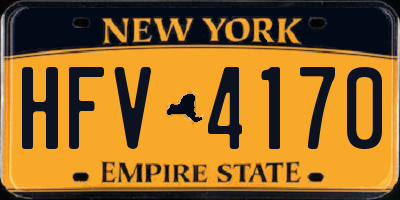 NY license plate HFV4170