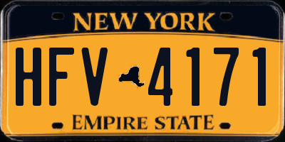 NY license plate HFV4171