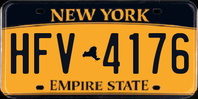 NY license plate HFV4176