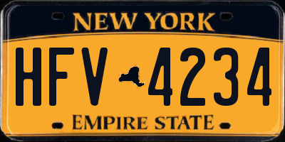 NY license plate HFV4234