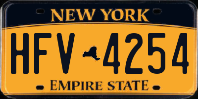 NY license plate HFV4254
