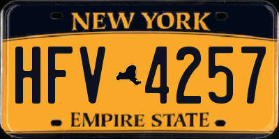 NY license plate HFV4257