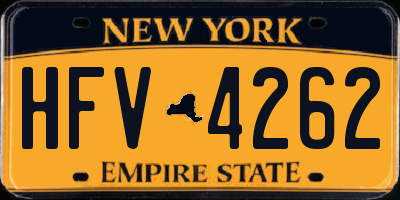 NY license plate HFV4262