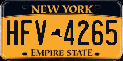 NY license plate HFV4265
