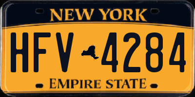 NY license plate HFV4284