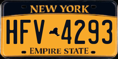 NY license plate HFV4293