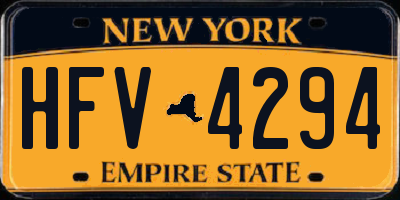 NY license plate HFV4294