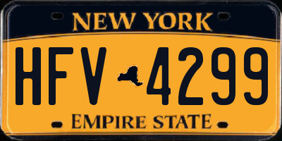 NY license plate HFV4299