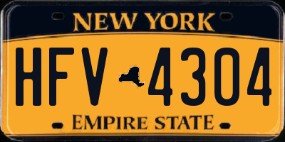 NY license plate HFV4304