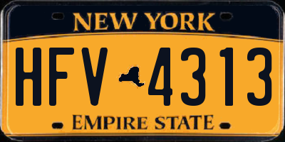 NY license plate HFV4313