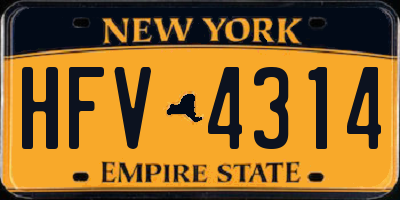 NY license plate HFV4314