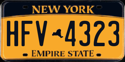 NY license plate HFV4323
