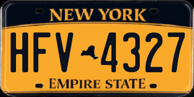 NY license plate HFV4327