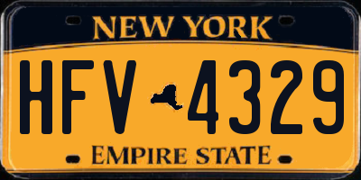 NY license plate HFV4329