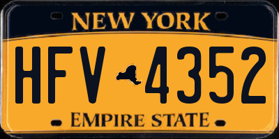 NY license plate HFV4352