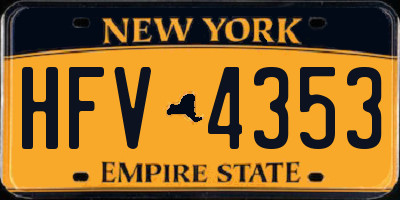 NY license plate HFV4353