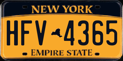 NY license plate HFV4365