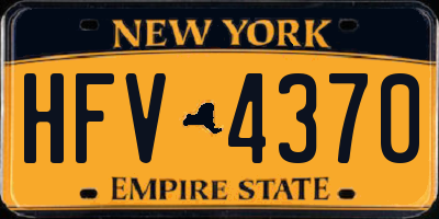 NY license plate HFV4370