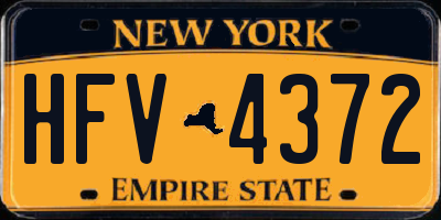 NY license plate HFV4372