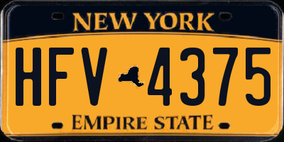 NY license plate HFV4375