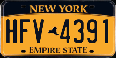 NY license plate HFV4391