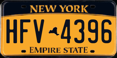 NY license plate HFV4396