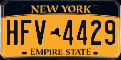 NY license plate HFV4429