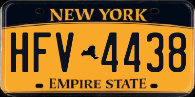 NY license plate HFV4438