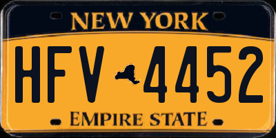 NY license plate HFV4452