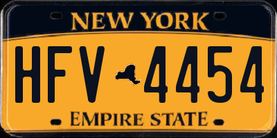 NY license plate HFV4454